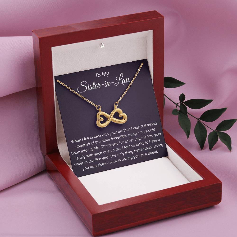 To My Sister In Law - Thank You for Accepting Me - Endless Love Necklace