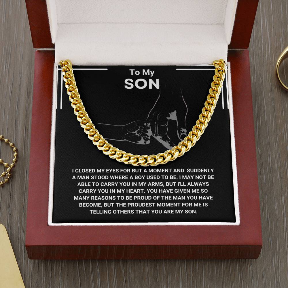 Gifts for Son, Men’s Cuban Link Chain, Durable & Timeless Necklace for Everyday Wear