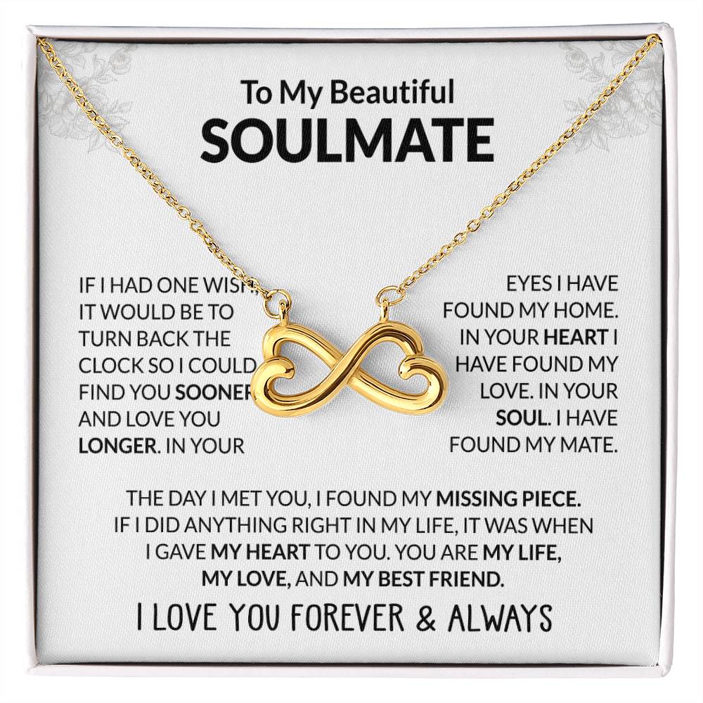 To My Beautiful Soulmate Necklace - Unique Soulmate Gift Necklace for Romantic Gifting - Endless Love Necklace