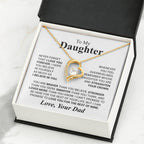 To My Daughter Necklace - Holiday Gift for Daughter from Dad - Forever Love Necklace
