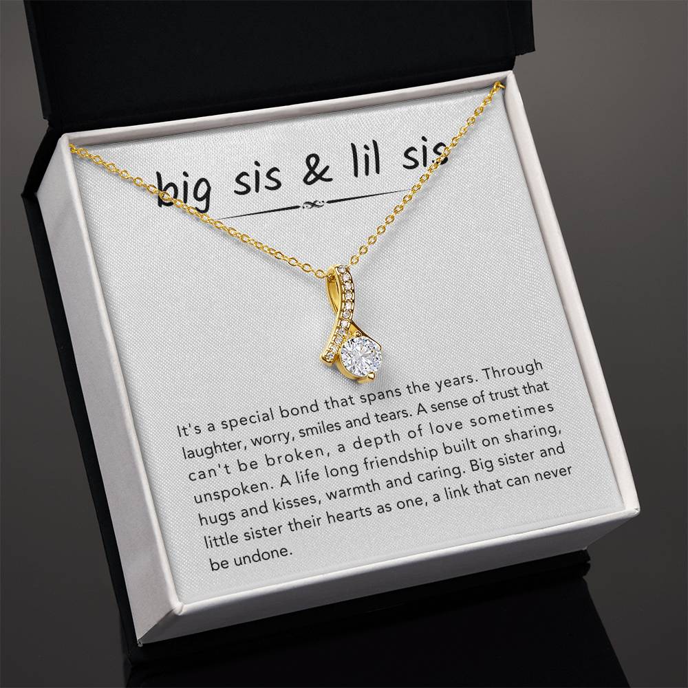 Big Sister & Little Sister Necklace - It's a special bond that spans the years - Gift for Sister - Alluring Beauty Necklace
