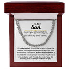 To My Son - If I had one wish - Cuban Link Chain - Gift for Son