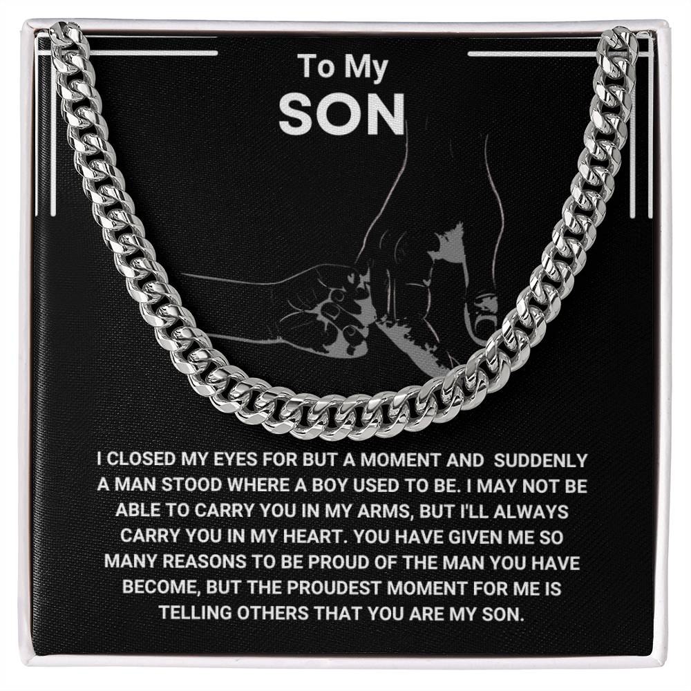 Gifts for Son, Men’s Cuban Link Chain, Durable & Timeless Necklace for Everyday Wear