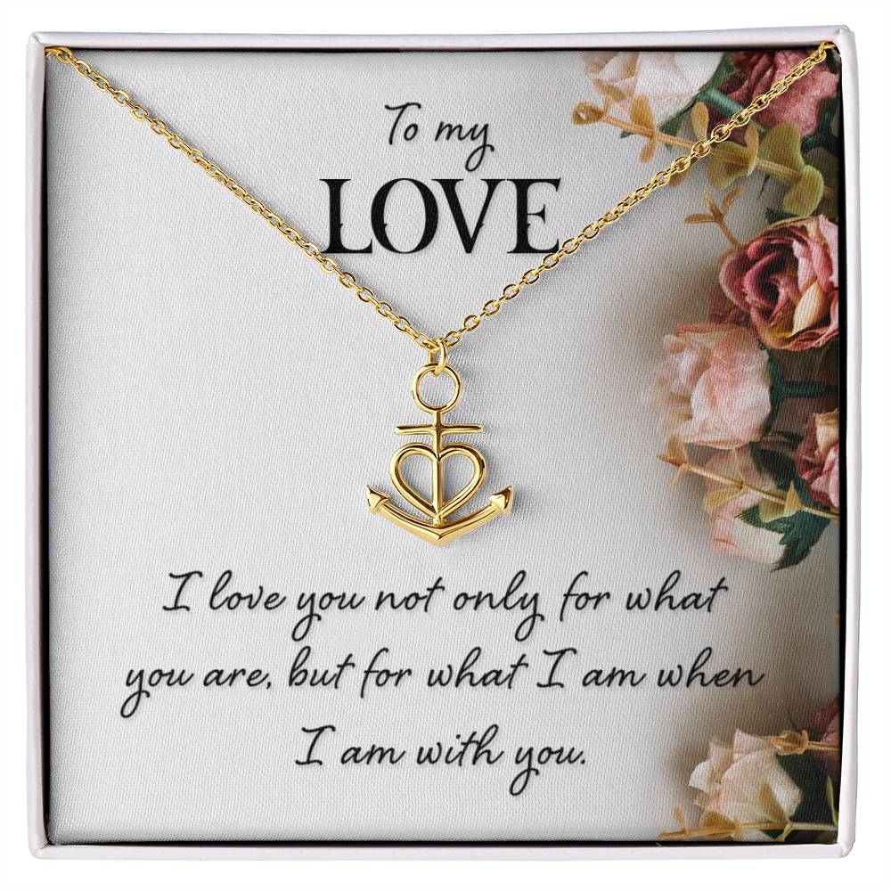 To My Love Necklace - Perfect Gift for Wife from Husband, Romantic Jewelry for Birthday & Valentine’s Day - Anchor Pendant Necklace
