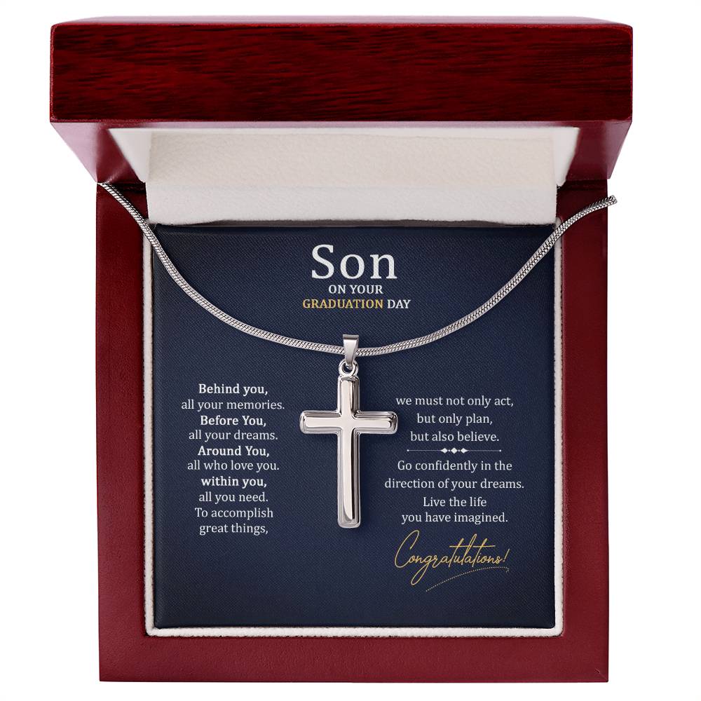 Graduation Gift for Son - Congratulations - Artisan Cross Necklace