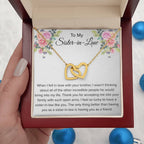 To My Sister In Law Necklace - Gift for Bonus Sister - Interlocking Hearts Necklace