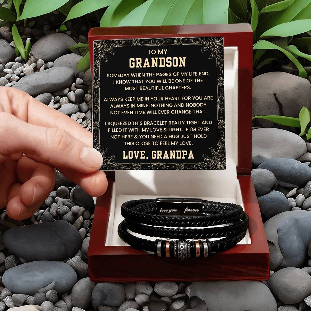 Grandpa to Grandson Gift – Graduation, Birthday, Christmas – Love You Forever Bracelet