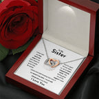 To My Sister - Jewelry Gift for Sister - I would still choose you as my friend - Interlocking Hearts Necklace