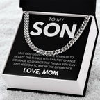 Men’s Cuban Link Necklace, Gift for Son from Mom, Fashionable Jewelry for Birthdays & Celebrations