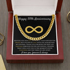 Personalized Gift For Husband, Cuban Link Chain with Message Card, Timeless 50th Anniversary Gift