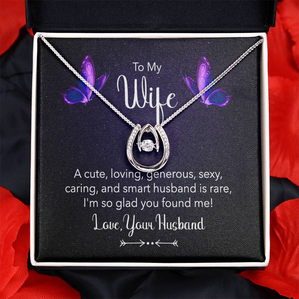 Anniversary Gift for Wife from Husband - Sweet Romantic Jewelry for Valentine’s Day - Lucky In Love Necklace