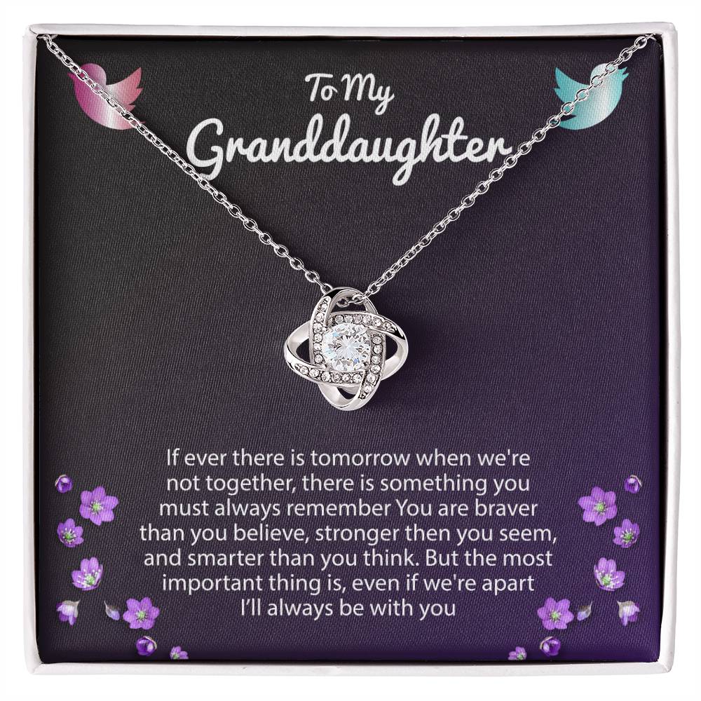 To My Granddaughter Necklace – Granddaughter Special Moments: Birthday & Graduation – Love Knot Necklace