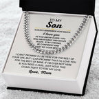 To My Son Necklace - Always remember how much I love you - Cuban Link Chain Gift for Son