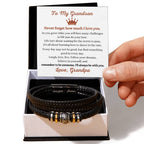To My Grandson - Gift for Grandson from Grandpa - Never forget how much I love you - Love You Forever Bracelet