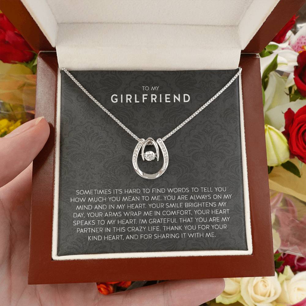 To My Girlfriend Necklace - Romantic Jewelry Gift for Christmas, Valentine’s Day & Surprises - Lucky In Love Necklace