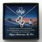 Anniversary Gift for Wife from Husband - Sweet Romantic Jewelry for Valentine’s Day - Heart-to-heart Pendant Necklace