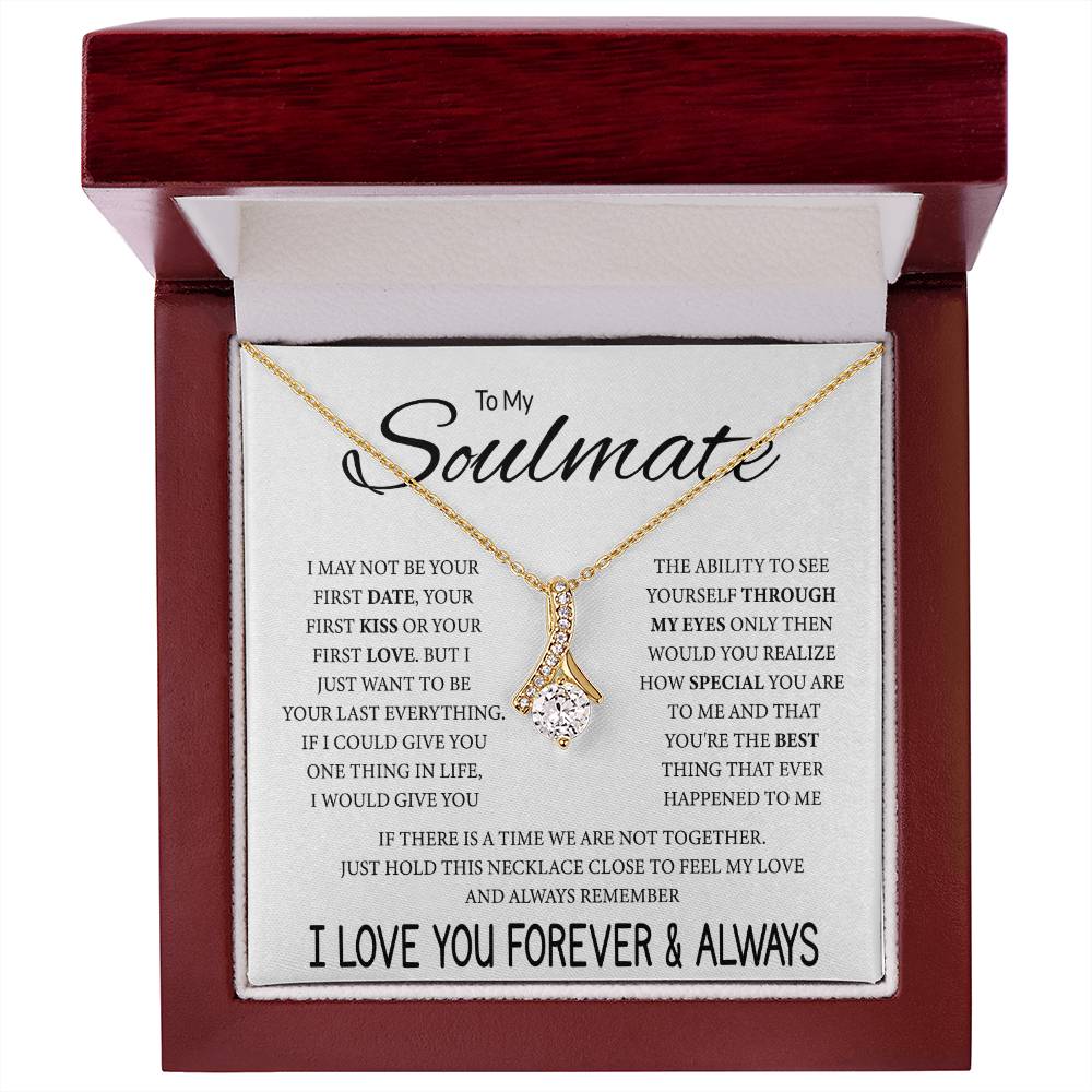 To My Soulmate Necklace - Romantic Gift for Valentine’s Day & Relationship Milestones - Alluring Beauty Necklace