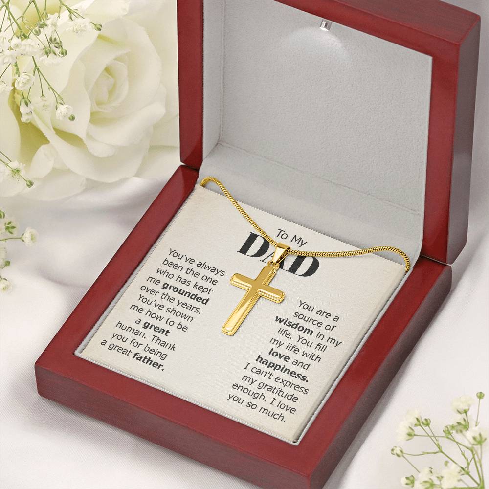To My Dad Necklace - You've always been the one - Gift for Dad - Artisan Cross Necklace
