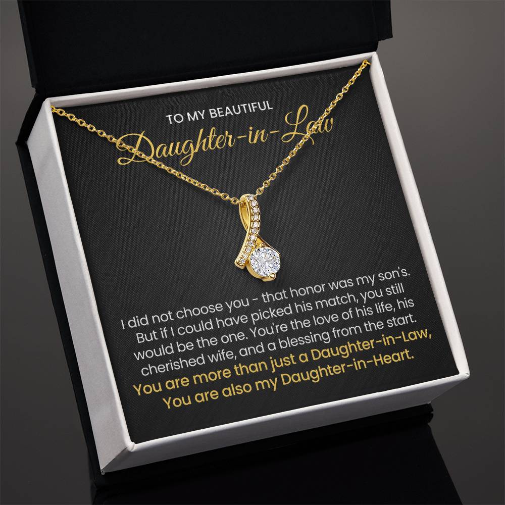 To My Daughter In Law - You are also my Daughter in heart - Alluring Beauty Necklace