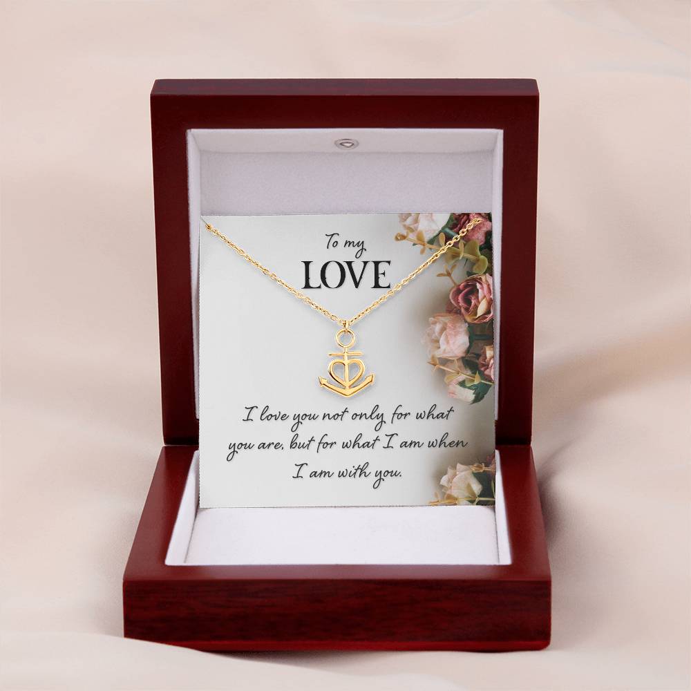 To My Love Necklace - Perfect Gift for Wife from Husband, Romantic Jewelry for Birthday & Valentine’s Day - Anchor Pendant Necklace