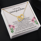 To My Amazing Unbiological Sister - The bond between us is a special one - Interlocking Hearts Necklace