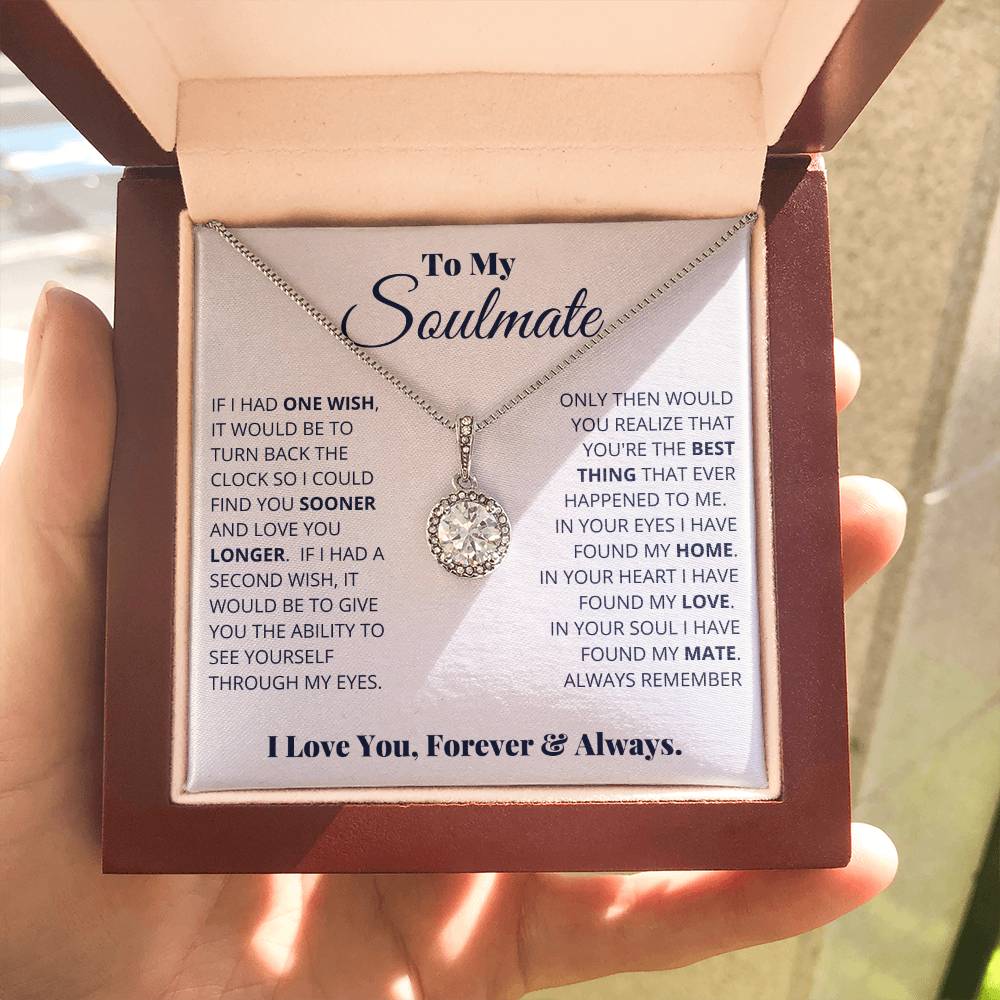 To My Soulmate Necklace - Heartfelt Gift for Her for Birthday & Romantic Days - Eternal Hope Necklace