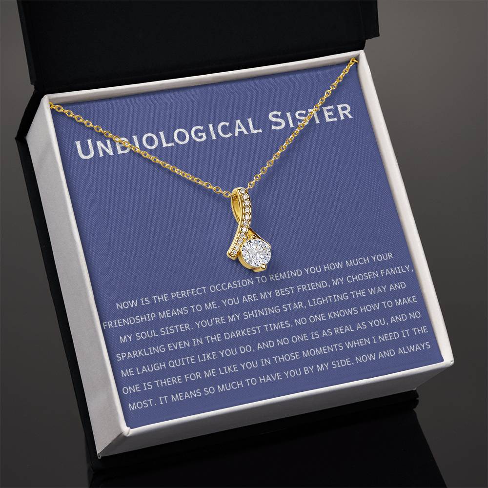 Unbiological Sister Necklace - Gift for Bonus Sister - Alluring Beauty Necklace