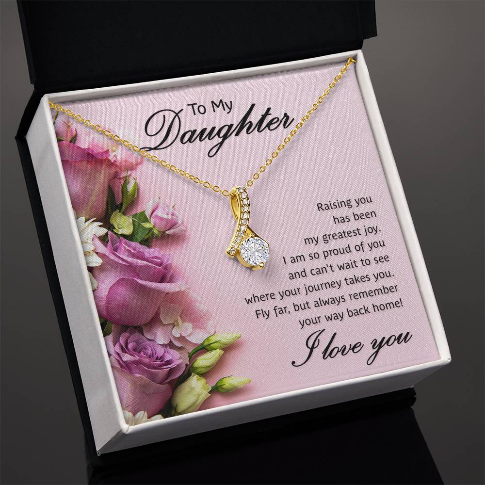To My Daughter Necklace – Perfect Daughter Gift for Graduation & Birthday – Alluring Beauty Necklace