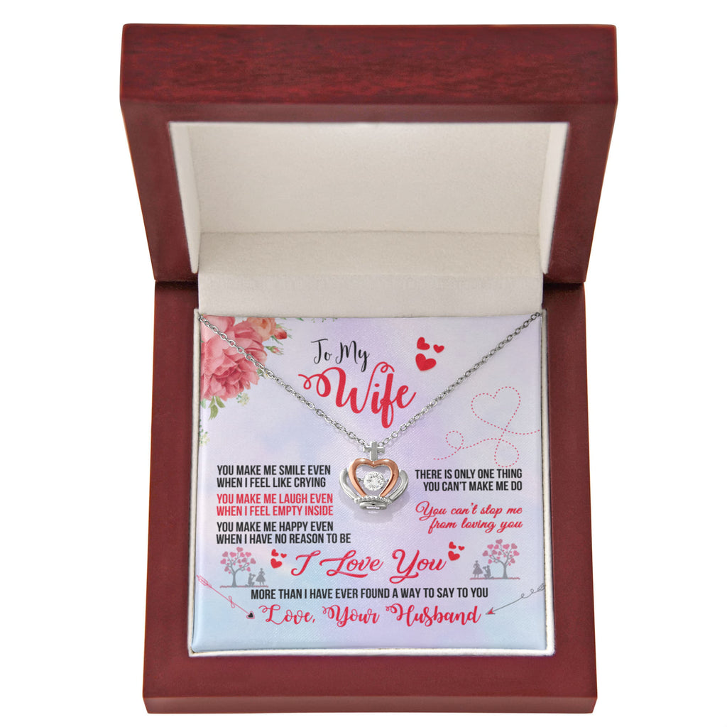 Anniversary Gift for Wife from Husband - Sweet Romantic Jewelry for Valentine’s Day - Crown Pendant Necklace