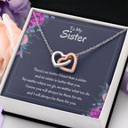 Heartfelt Sister Gift - There's no better friend than a sister - Interlocking Hearts Necklace