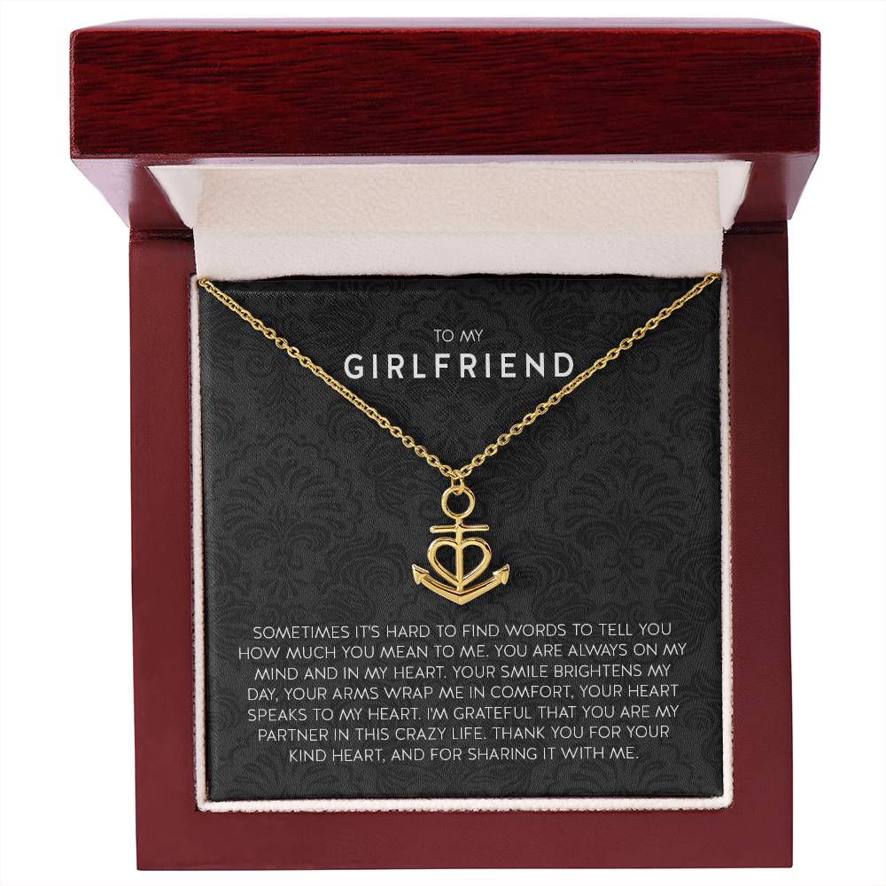Gift for Girlfriend Necklace - Romantic Jewelry for Valentine’s Day, Birthday & Special Relationship Moments - Anchor Pendant Necklace