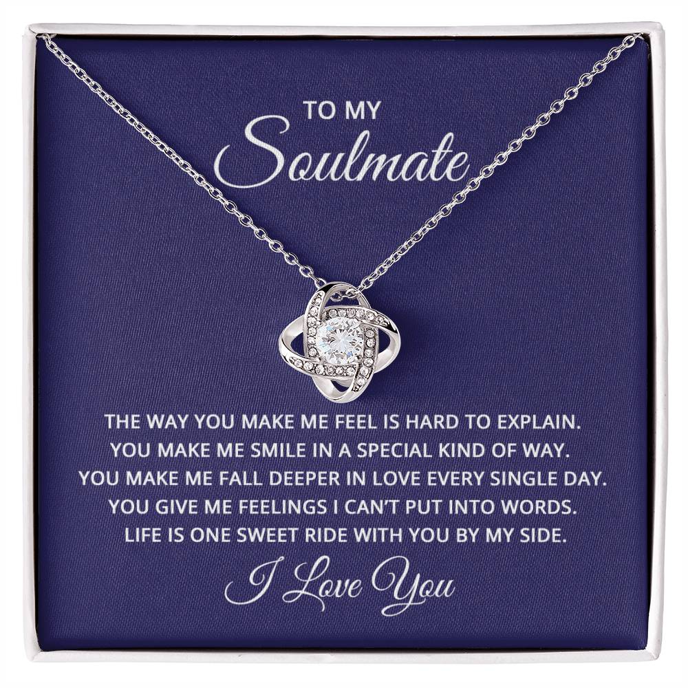 To My Soulmate Necklace - Soulmate Necklace Gift for Her for Celebration Days - Love Knot Necklace