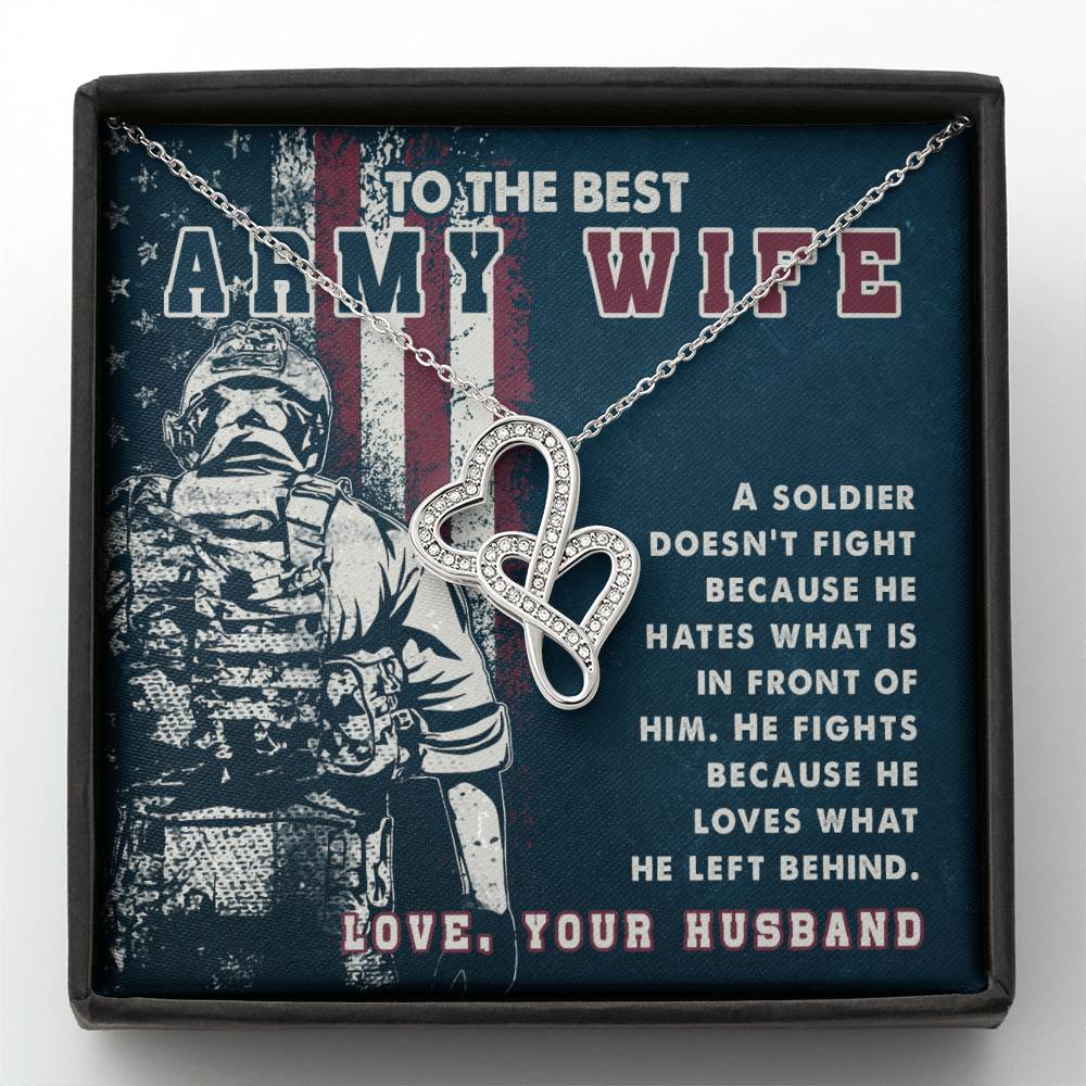 To The Best Army Wife - Heart-to-heart Pendant Necklace from Husband