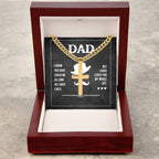 Gift for Dad - I know you have loved me - Artisan Cross with Cuban Link Chain