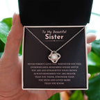 To My Beautiful Sister - Gift for Sister - Never forget that I love you - Love Knot Necklace
