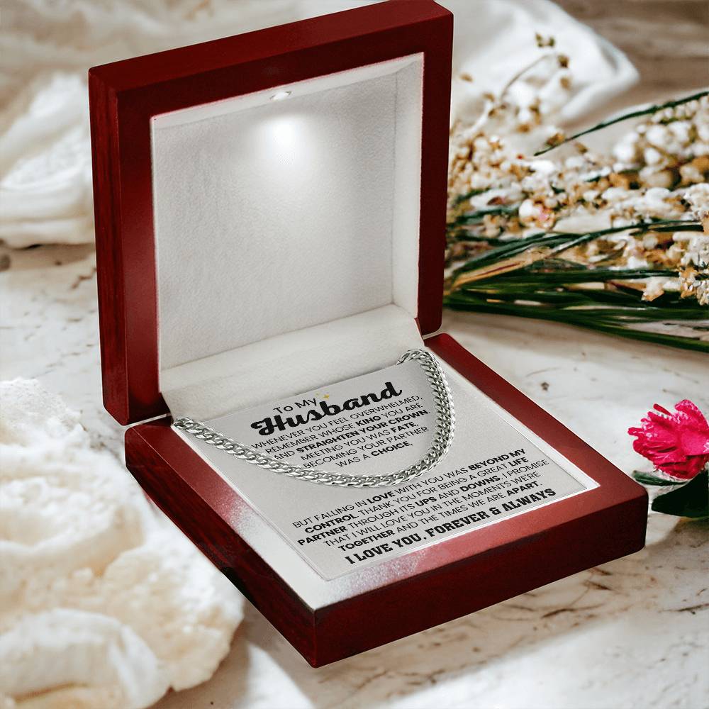 Cuban Link Chain for Him - Valentine’s Day & Anniversary Husband Gift from Wife