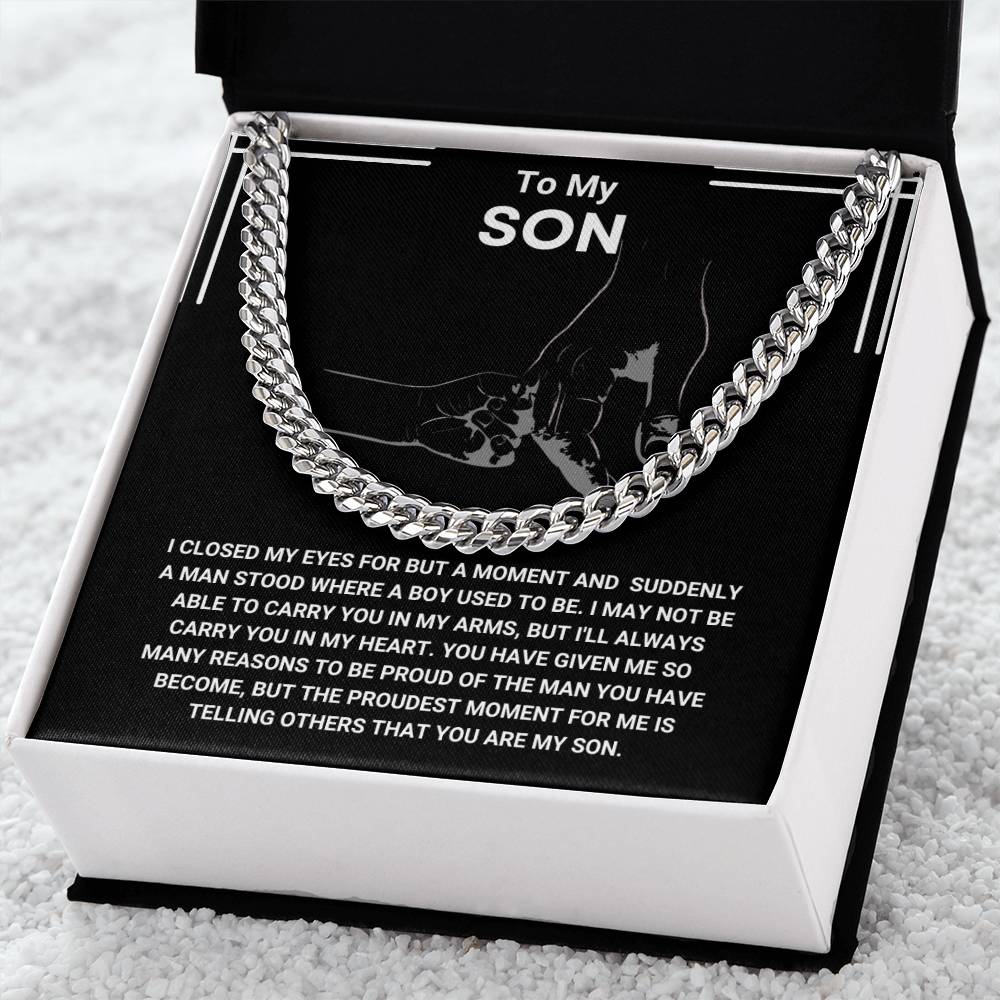 Gifts for Son, Men’s Cuban Link Chain, Durable & Timeless Necklace for Everyday Wear
