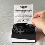 Son Gift – Graduation, Birthday, Holiday – Men’s Cross Bracelet
