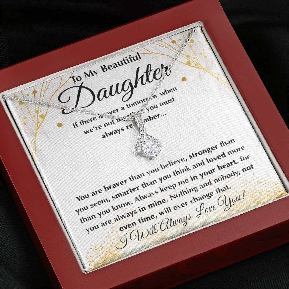 To My Daughter Necklace – Top Gift for Daughter Birthday Graduation – Alluring Beauty Necklace
