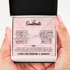 To My Beautiful Soulmate Necklace - Soulmate Gift Necklace for Romantic Gifting - Scripted Love Necklace