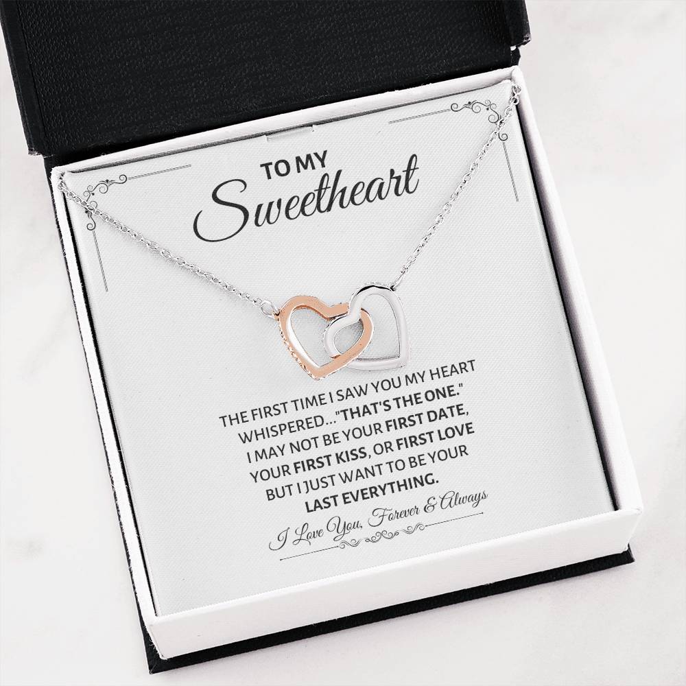 To My Sweetheart Necklace - Gift for Love on Valentine’s Day & Special Days - Interlocking Hearts Necklace