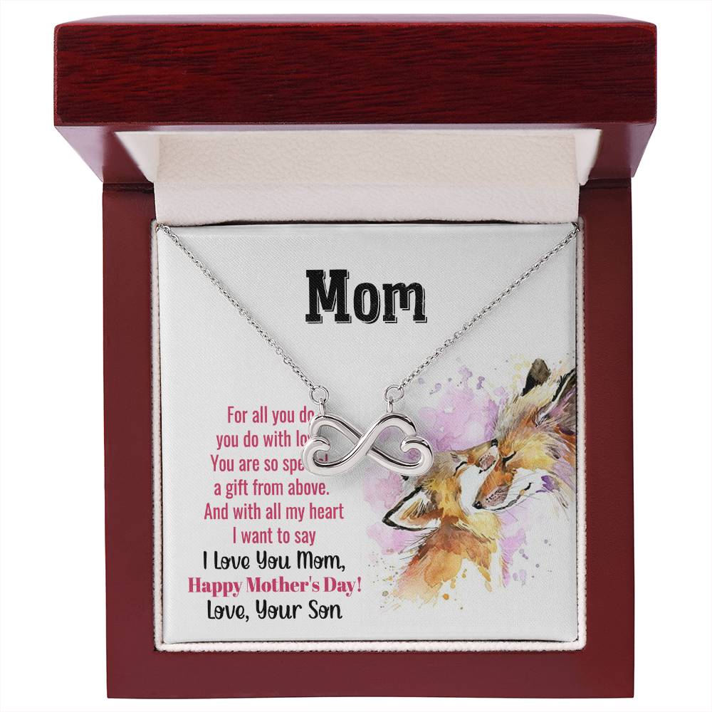 Mother's Day Gift from Son - Mom you are so special - Endless Love Necklace