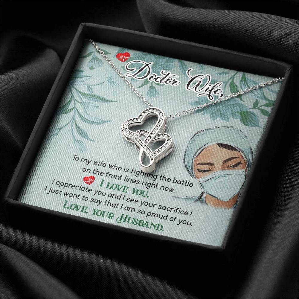 Perfect Gift for Doctor Wife - Meaningful Jewelry from Husband for Any Occasion Including Valentine’s Day - Heart-to-heart Pendant Necklace
