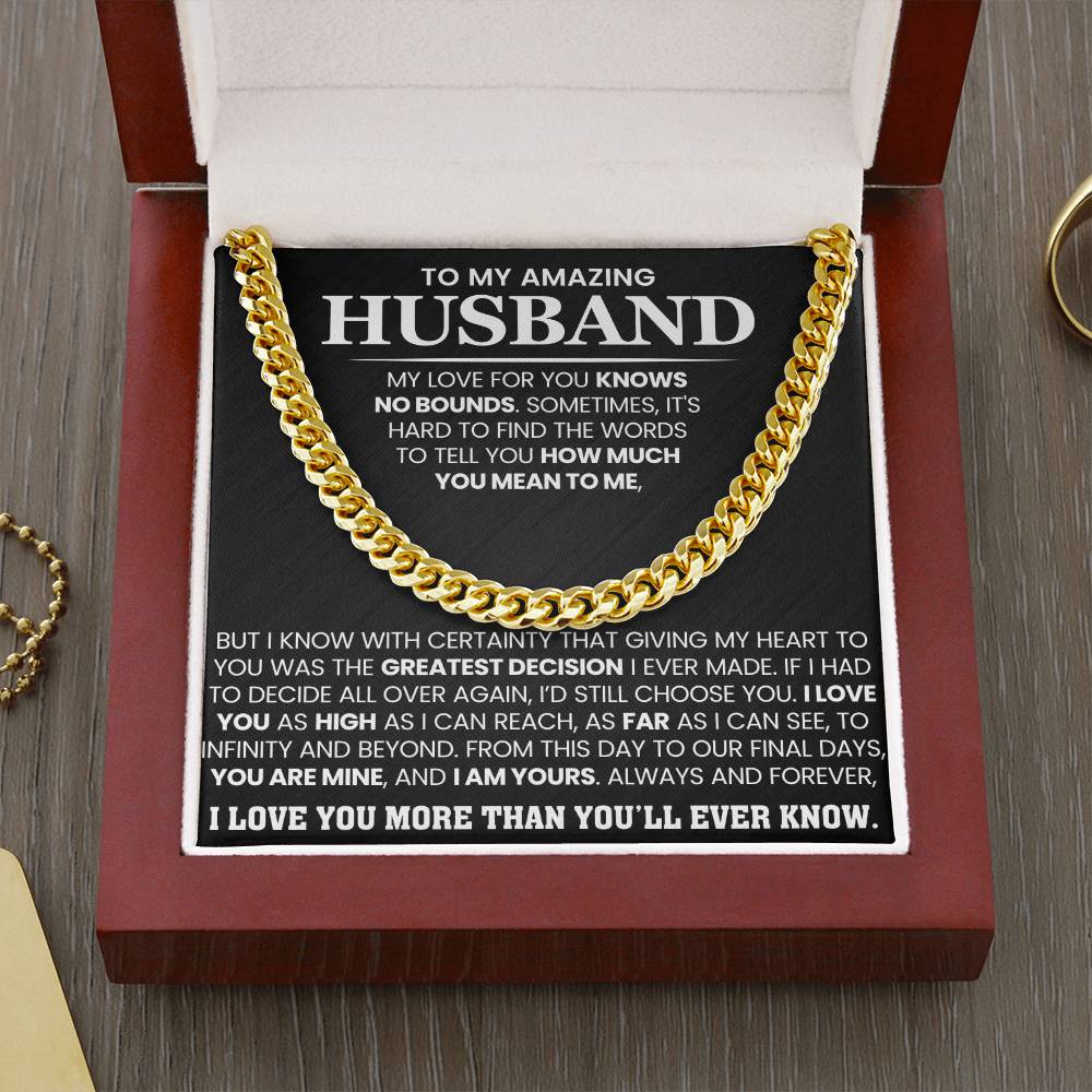 Romantic Husband Gift from Wife – Cuban Link Chain