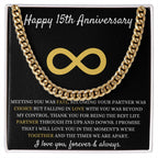 15 Year Anniversary Necklace for Him, Stylish Gift to Celebrate Fifteen Years of Love, Heartfelt Keepsake for Special Memories