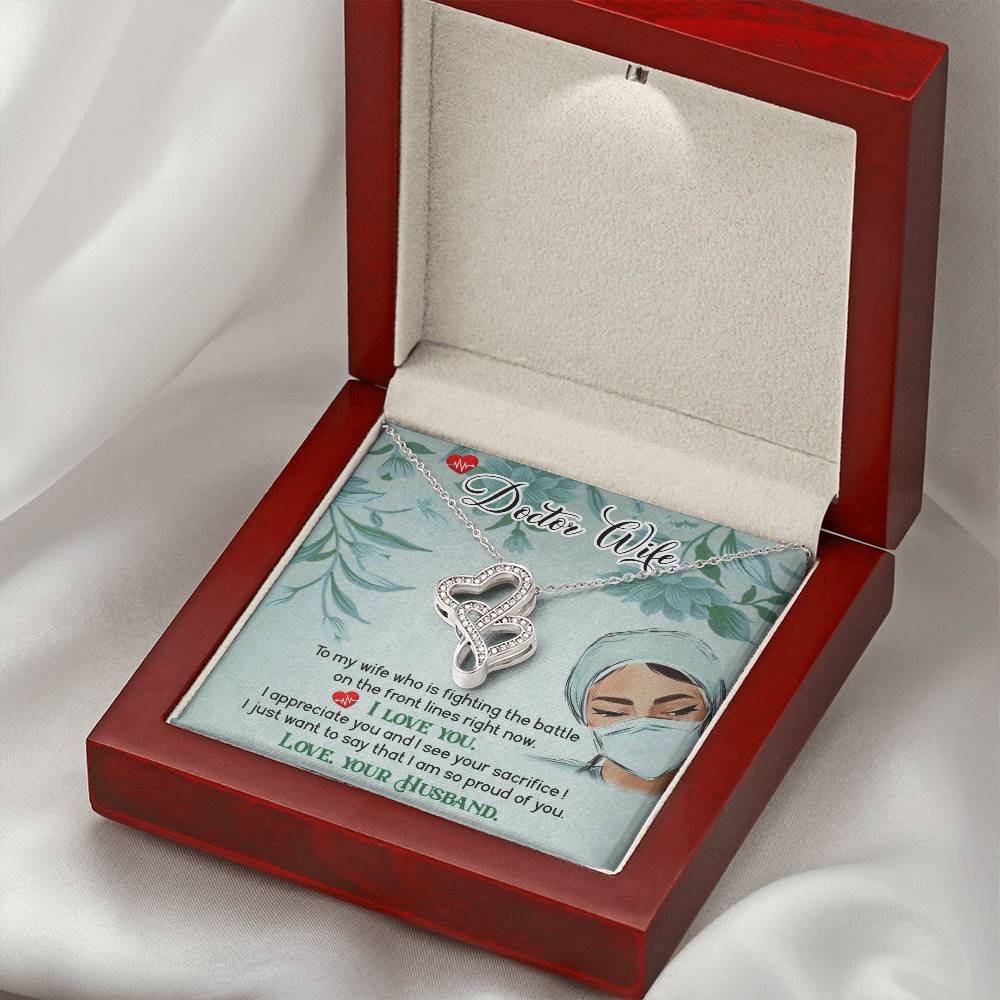 Perfect Gift for Doctor Wife - Meaningful Jewelry from Husband for Any Occasion Including Valentine’s Day - Heart-to-heart Pendant Necklace
