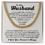 To My Husband - The Day I Met You - Cuban Link Chain - Anniversary & Birthday Gift from Wife