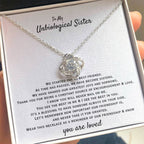 To My Unbiological Sister - You are loved - Gift for Bonus Sister - Love Knot Necklace
