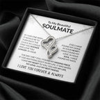 To My Beautiful Soulmate Necklace - Romantic Necklace Gift for Her for Valentine’s Day & Special Occasions - Heart-to-heart Pendant Necklace