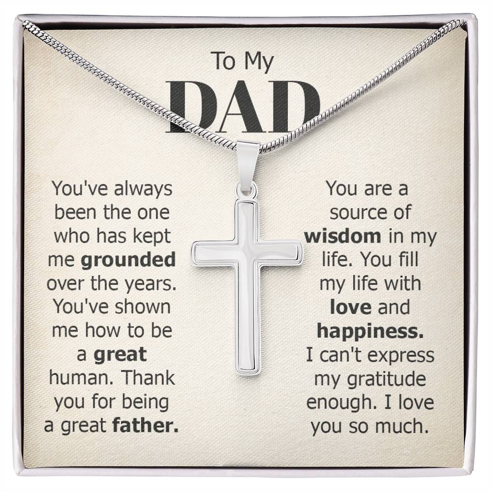 To My Dad Necklace - You've always been the one - Gift for Dad - Artisan Cross Necklace
